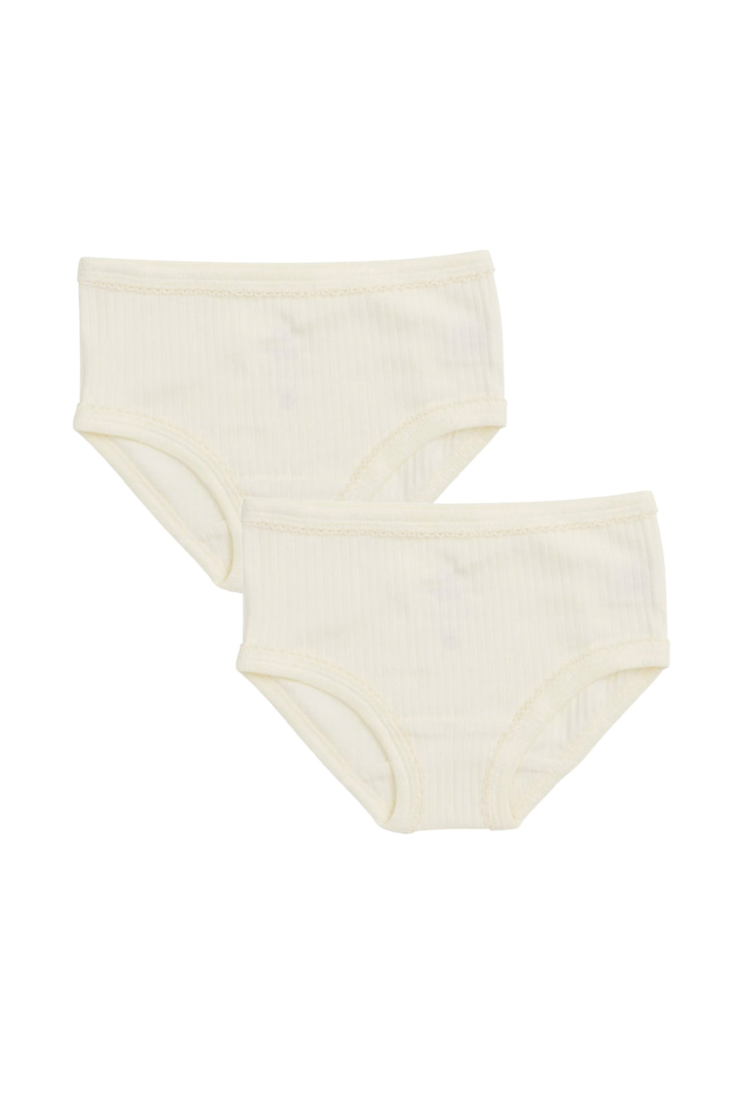 2-PAK UNDERBUKSER I RIB JERSEY - CREAM