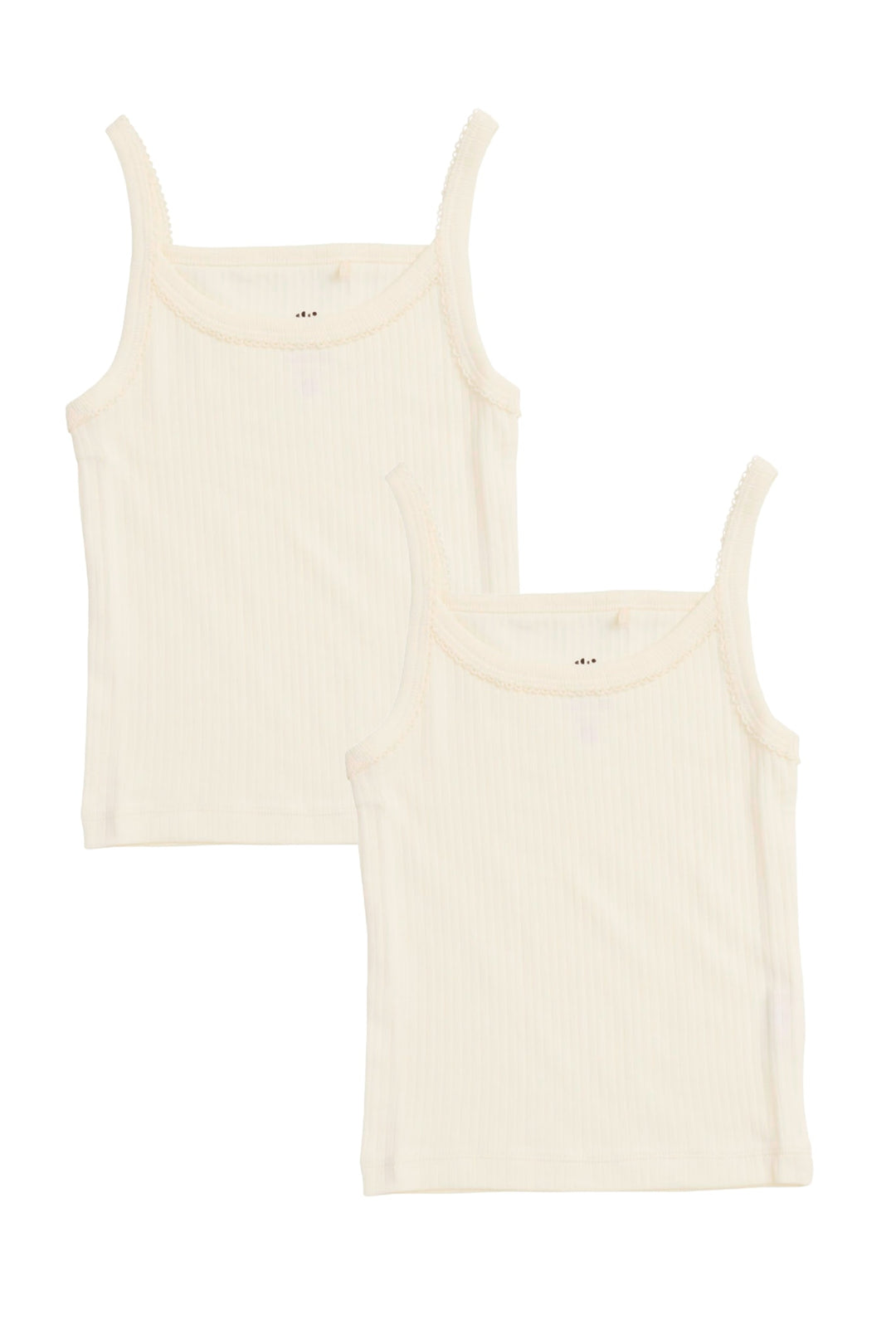 2-PAK RIB JERSEY STROPTOPPE - CREAM