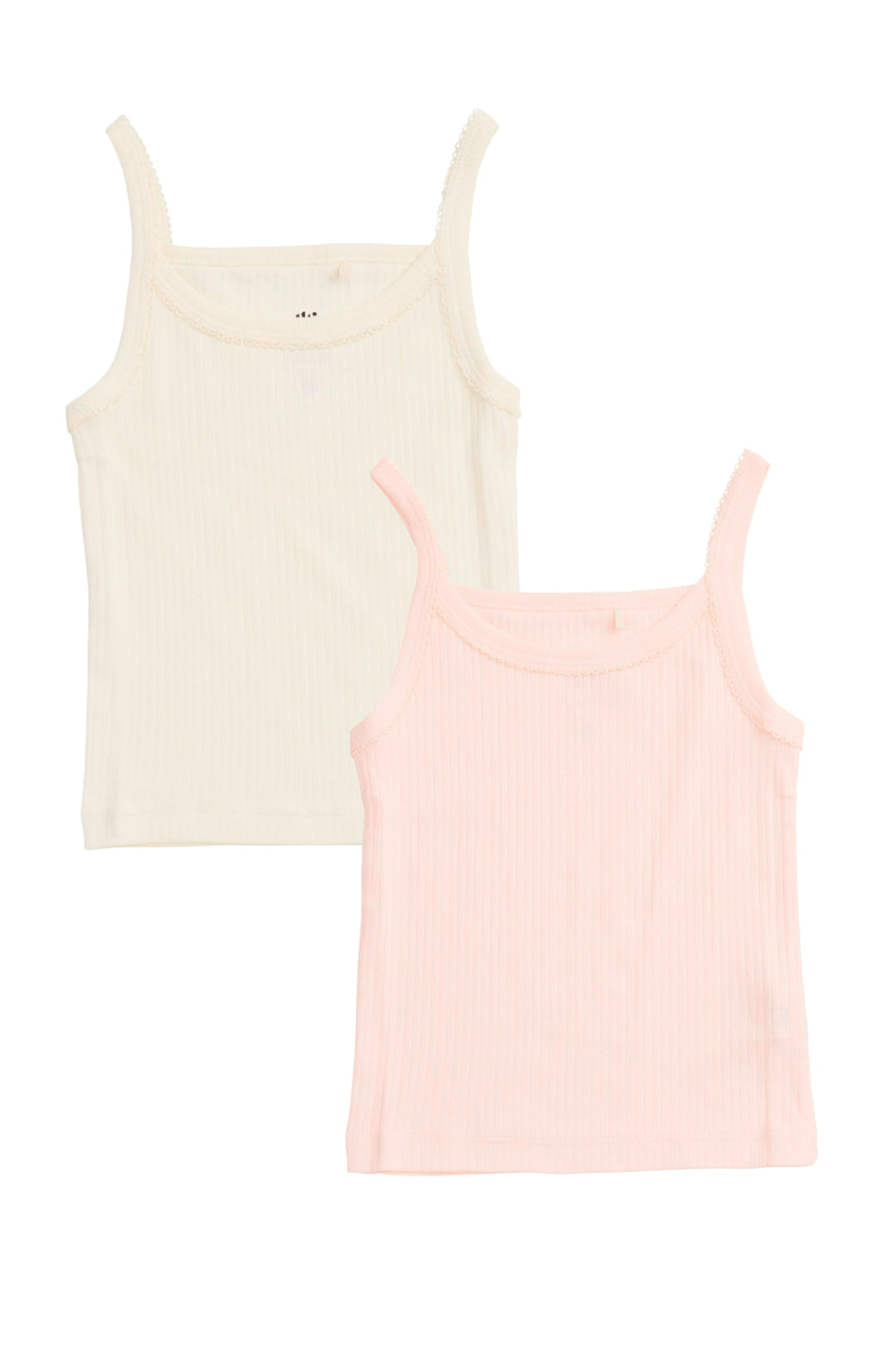 2-PAK RIB JERSEY STROPTOPPE - SOFT PINK/ CREAM COMB.