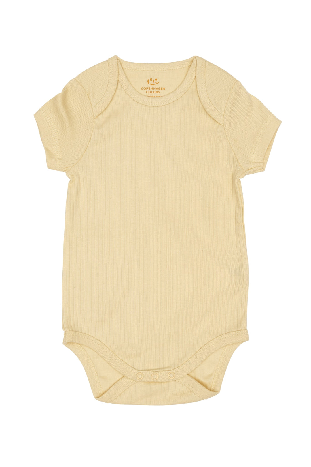 BODYSTOCKING I RIB JERSEY MED KORTE ÆRMER - PALE YELLOW