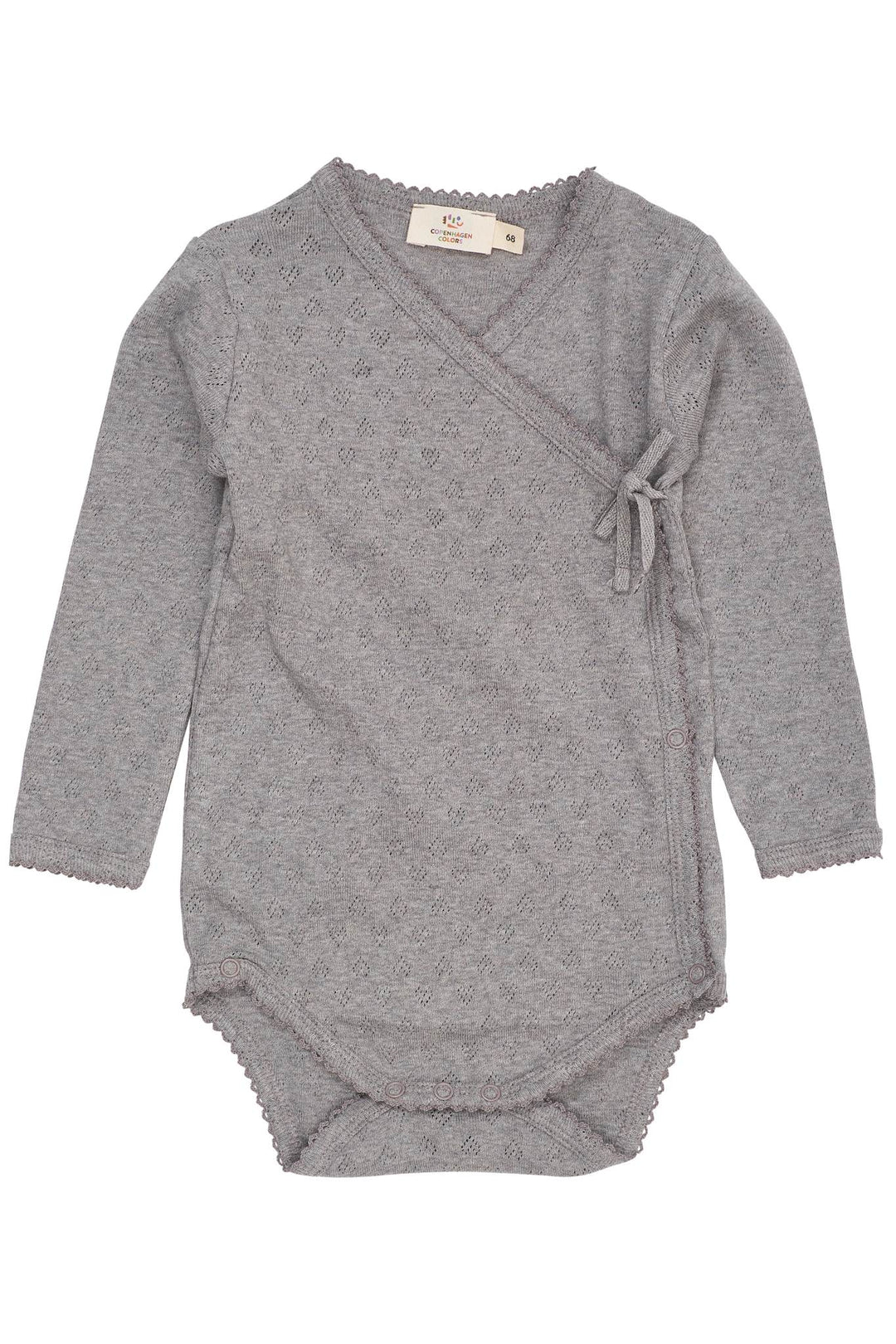 HJERTE BODYSTOCKING M. SKRÅLUKNING - GREY MEL.