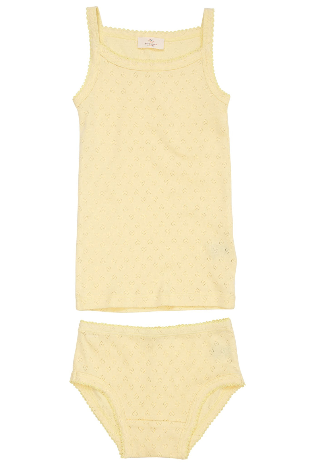 UNDERTØJ M. HJERTE MØNSTER - PALE YELLOW