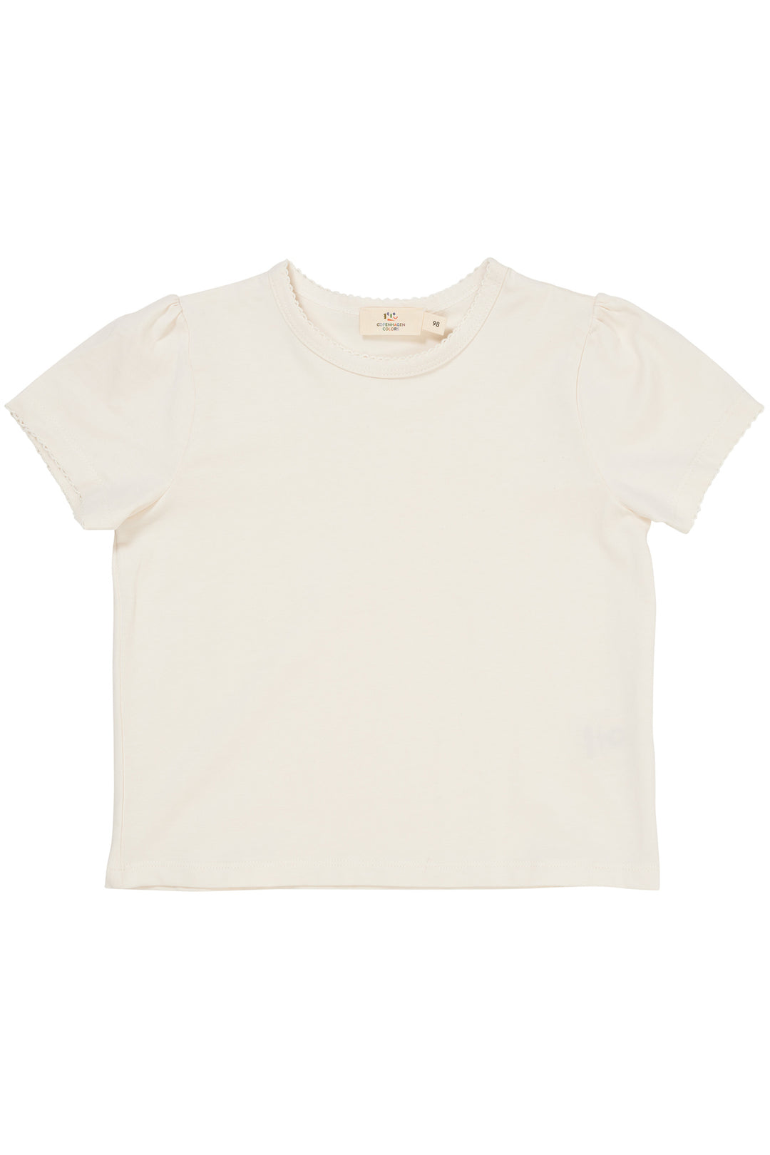 T-SHIRT MED FLÆSE ÆRME - CREAM