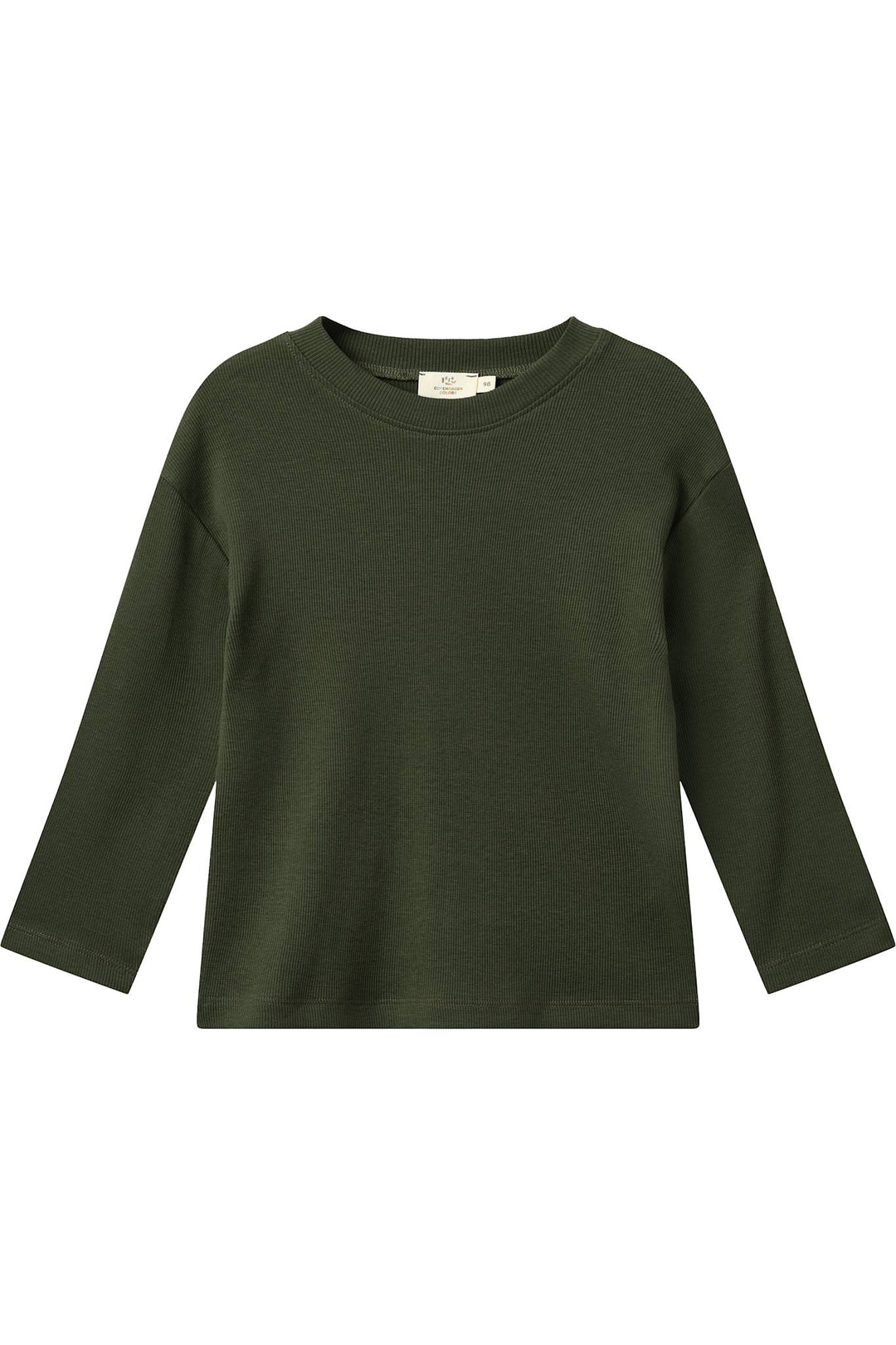 MODAL RIB BLUSE M LANGE ÆRMER - DK GREEN