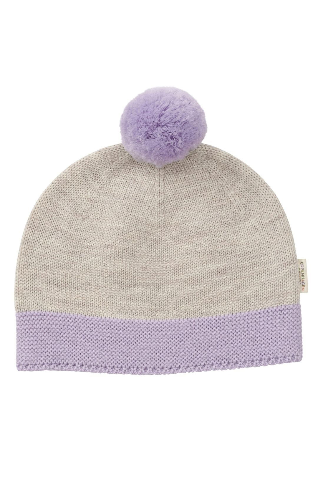 STRIKKET UNISEX HUE M. KVAST - LAVENDER/ PALE CREAM MELANGE COMB.