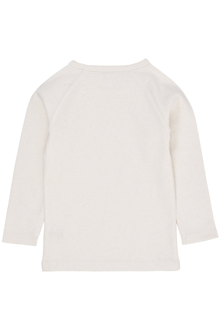 LANGÆRMET T-SHIRT I MELANGE - CREAM MELANGE