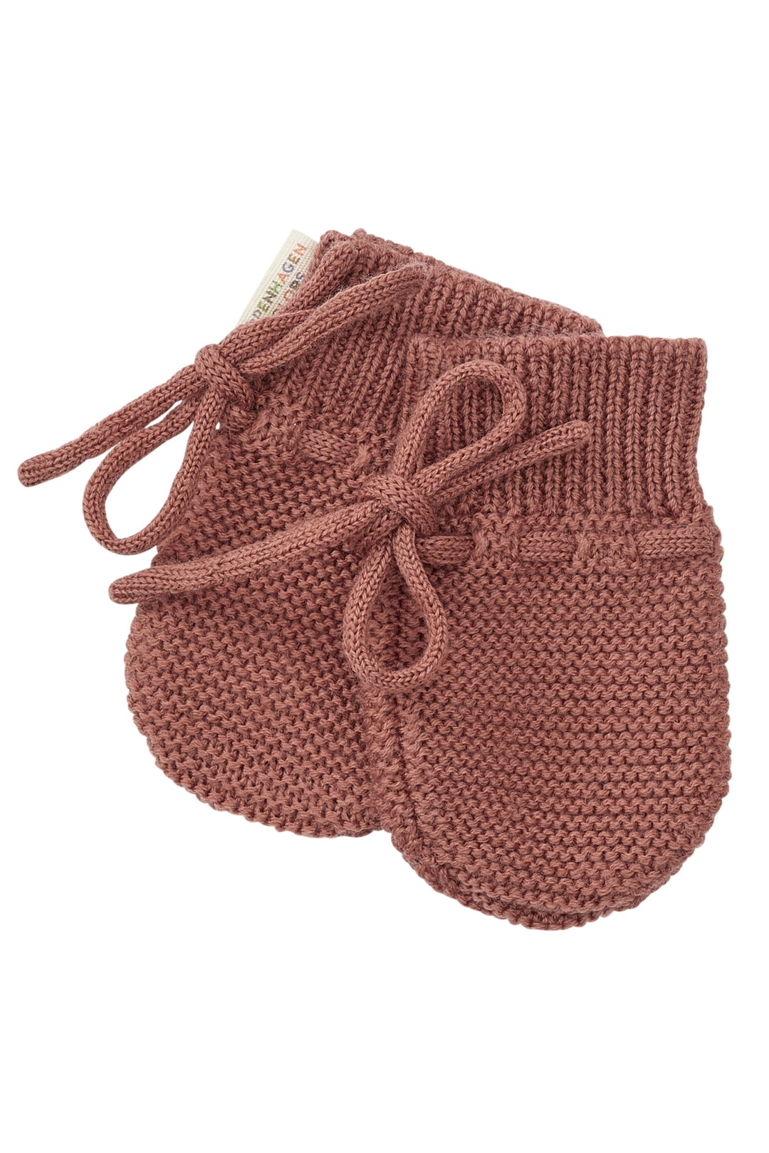 STRIKKET BABY LUFFER I MERINOULD - OLD RUSTY ROSE