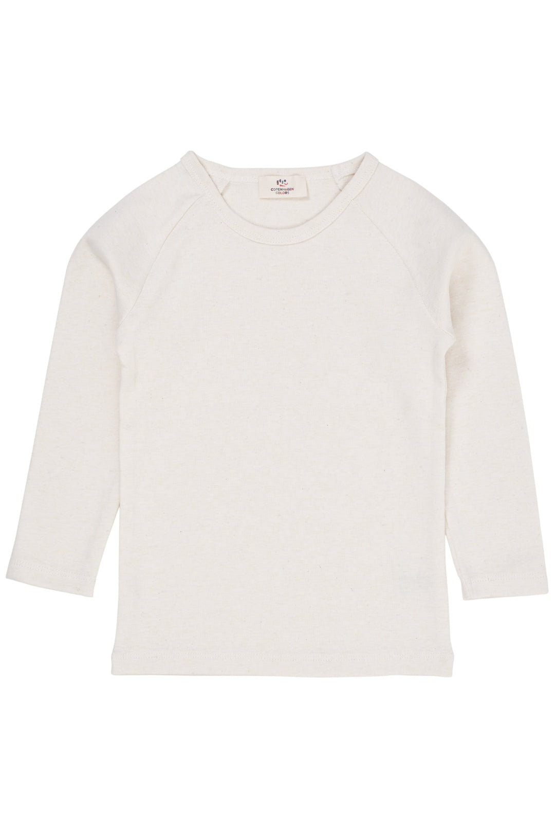 LANGÆRMET T-SHIRT I MELANGE - CREAM MELANGE