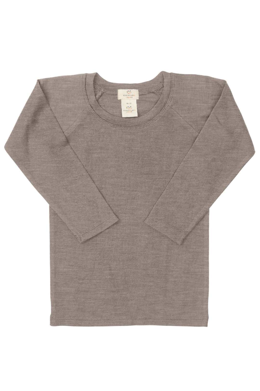 LANGÆRMET T-SHIRT I TYND MERINOULD - NATURAL MELANGE