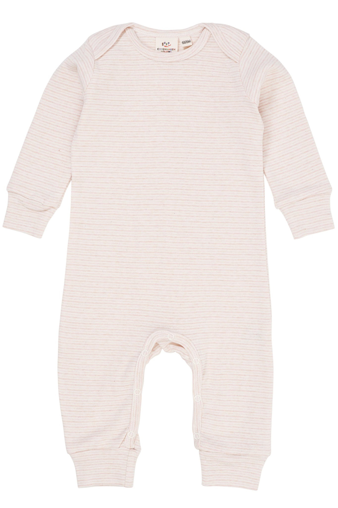 STRIBET ROMPER MED LANGE ÆRMER - SOFT PINK STRIPE