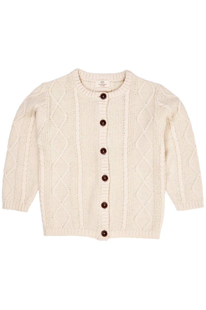 KABELSTRIKKET CARDIGAN - CREAM