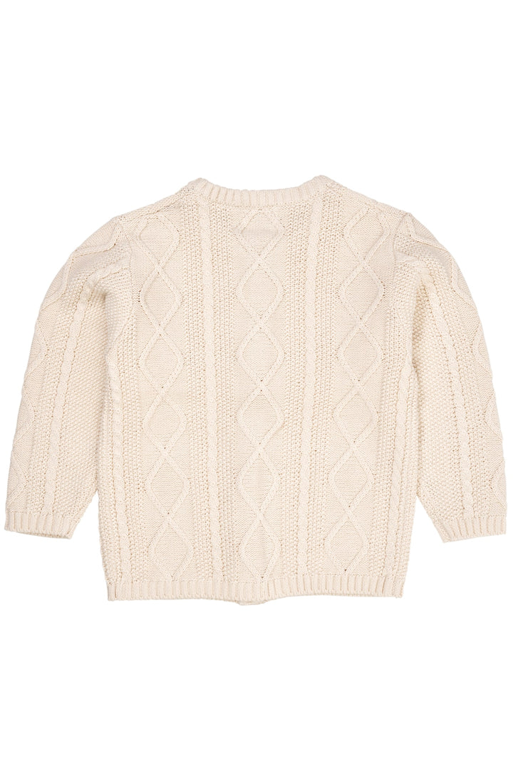 KABELSTRIKKET CARDIGAN - CREAM