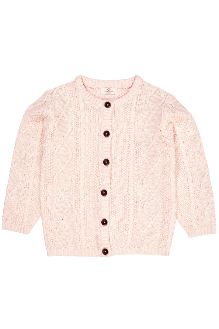 KABELSTRIKKET CARDIGAN - SOFT PINK