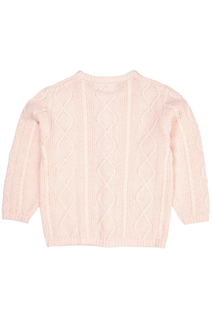 KABELSTRIKKET CARDIGAN - SOFT PINK