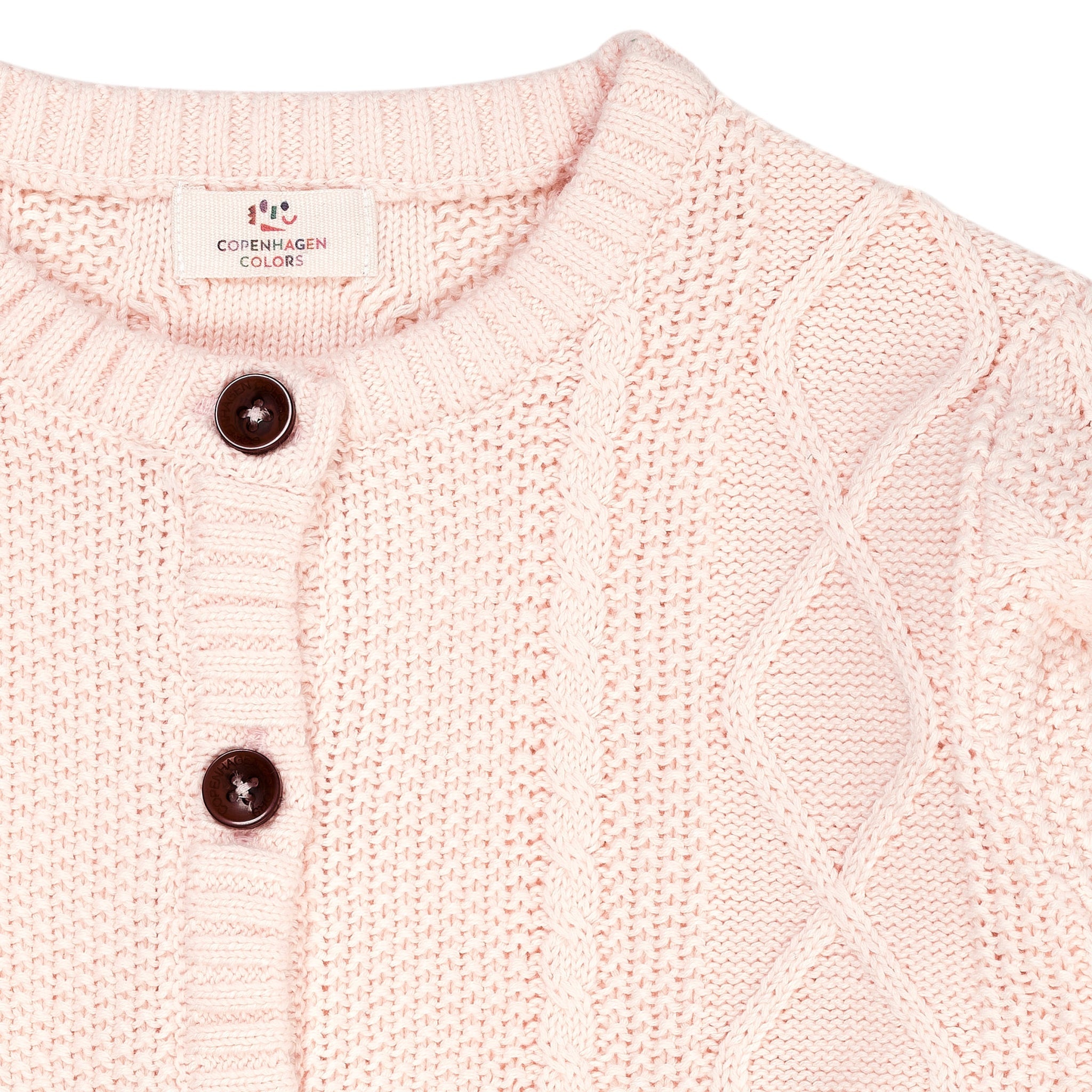 KABELSTRIKKET CARDIGAN - SOFT PINK