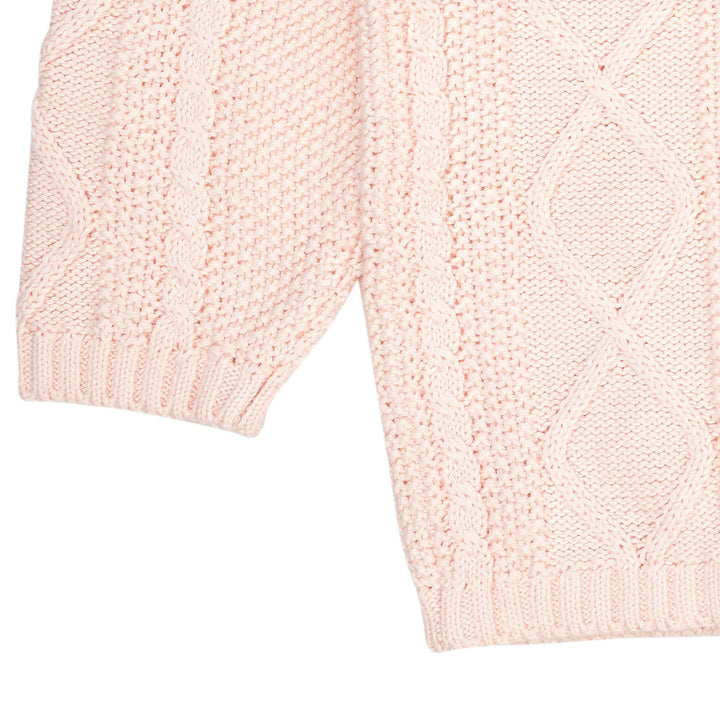 KABELSTRIKKET CARDIGAN - SOFT PINK