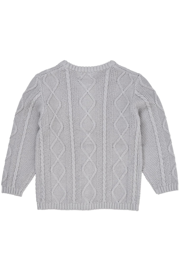 KABELSTRIKKET CARDIGAN - DUSTY BLUE
