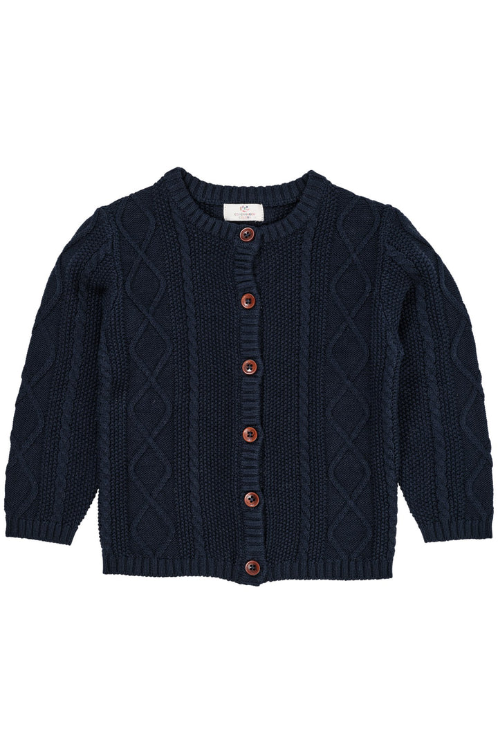 KABELSTRIKKET CARDIGAN - NAVY