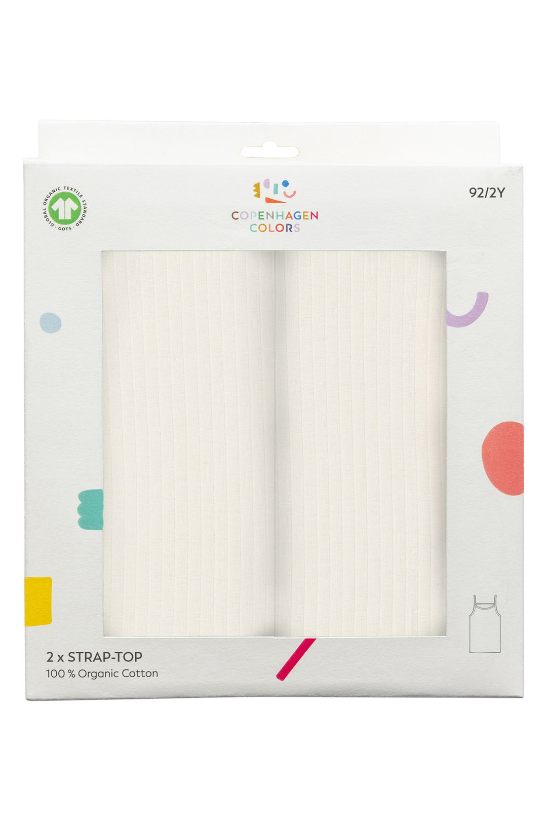 2-PAK RIB JERSEY STROPTOPPE - CREAM