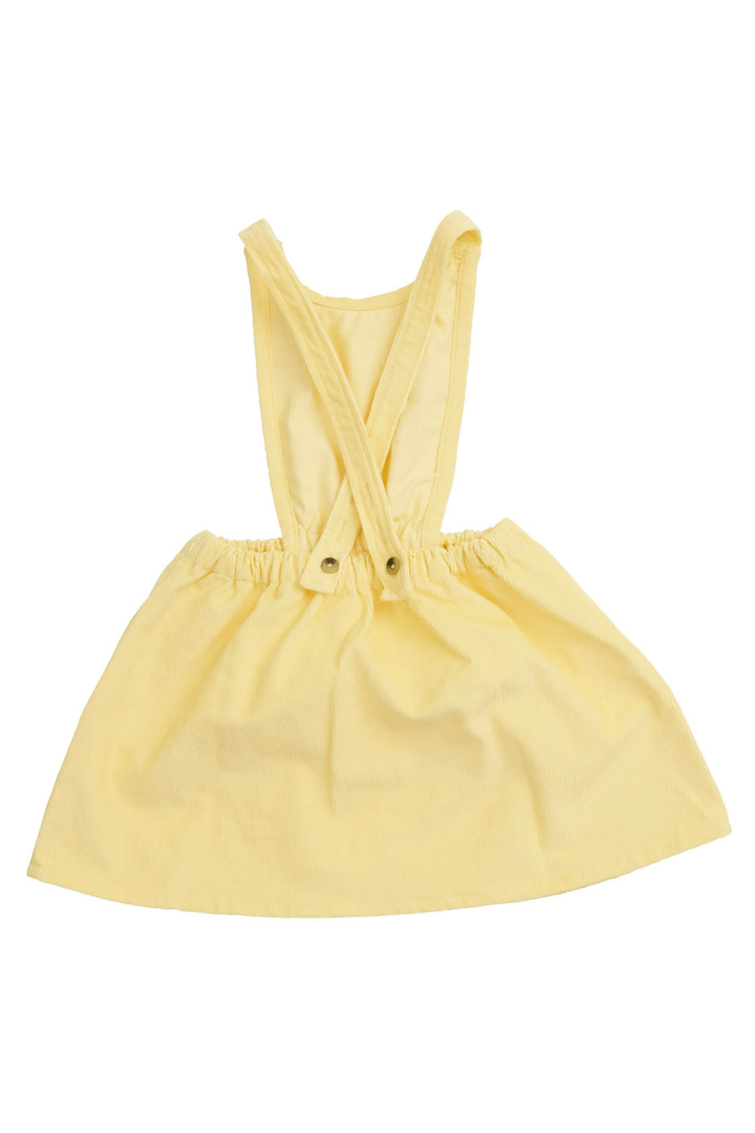 BLØD PINAFORE FLØJLSKJOLE - LT. YELLOW