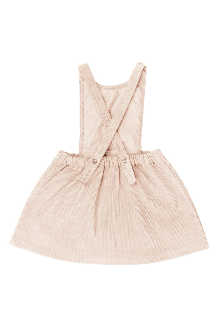 BLØD PINAFORE FLØJLSKJOLE - SOFT PINK