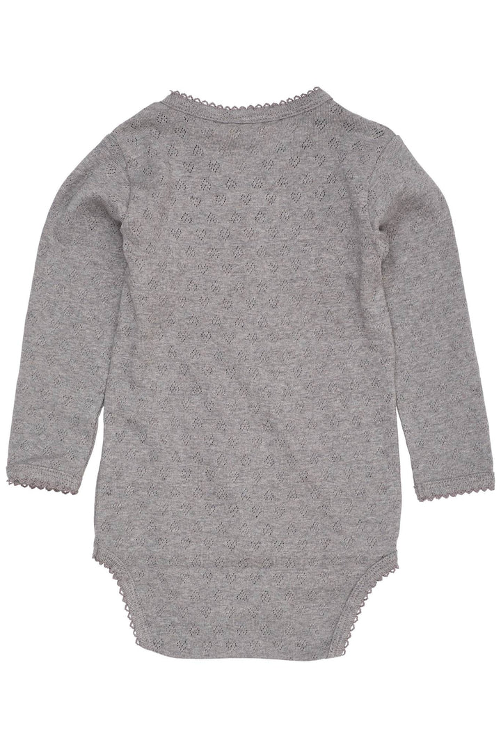 HJERTE BODYSTOCKING M. SKRÅLUKNING - GREY MEL.