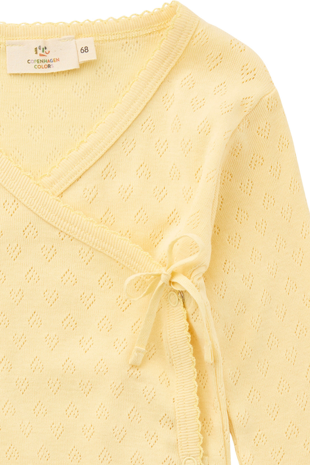 HJERTE BODYSTOCKING M. SKRÅLUKNING - PALE YELLOW