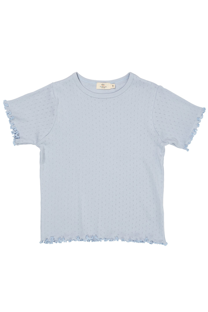 SOMMER POINTELLE T-SHIRT SS - DUSTY BLUE