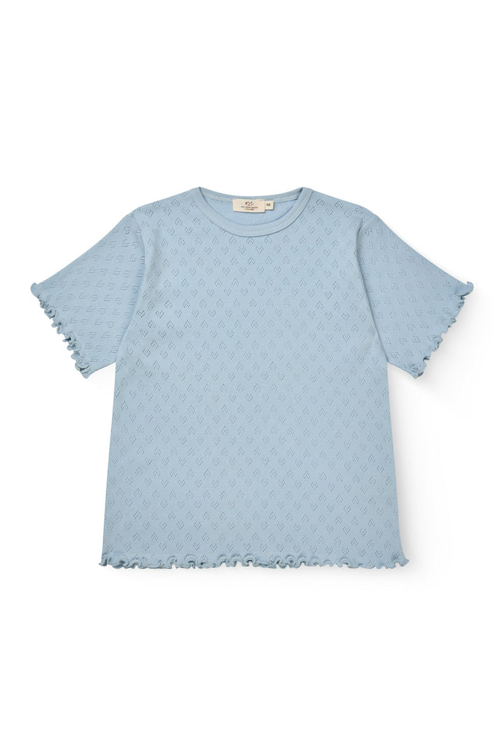 T-SHIRT M. HJERTE MØNSTER - DUSTY BLUE
