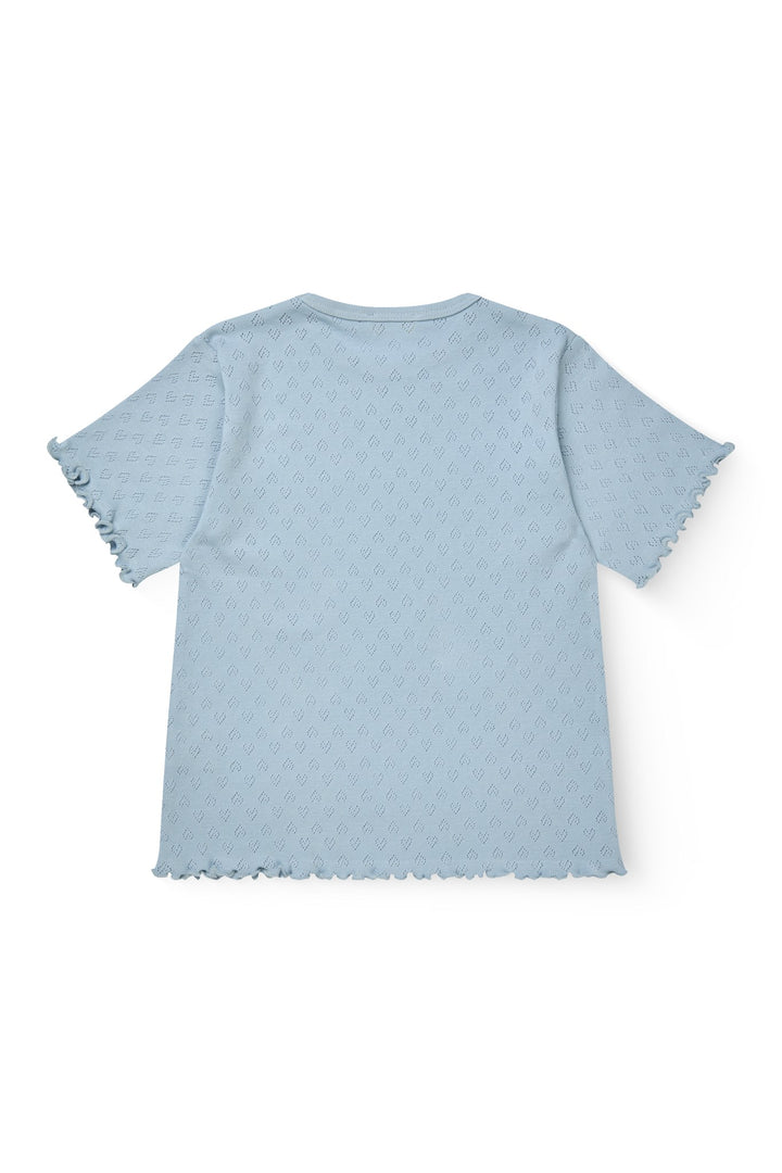 T-SHIRT M. HJERTE MØNSTER - DUSTY BLUE