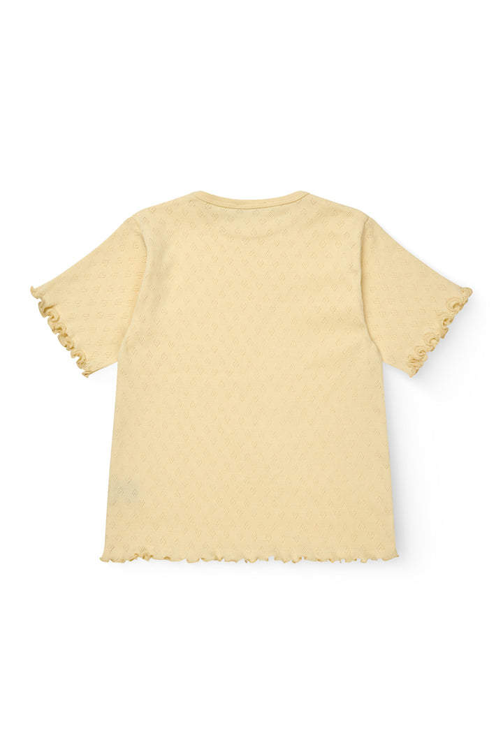 T-SHIRT M. HJERTE MØNSTER - PALE YELLOW