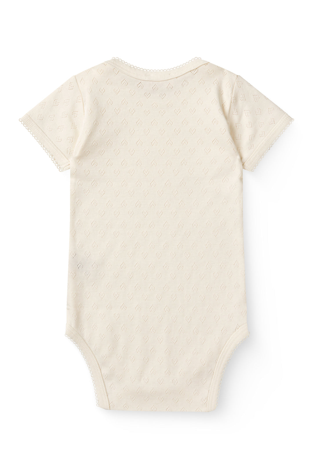 POINTELLE HJERTE BODY SHORT SLEEVE - CREAM