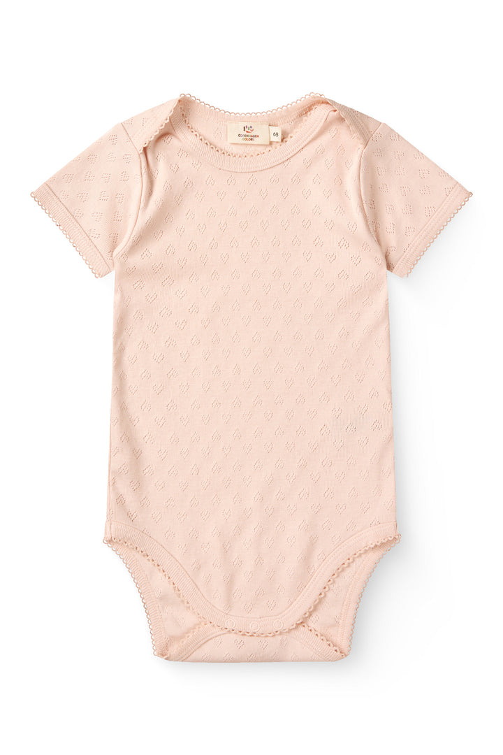 POINTELLE HJERTE BODY SHORT SLEEVE - DUSTY ROSE