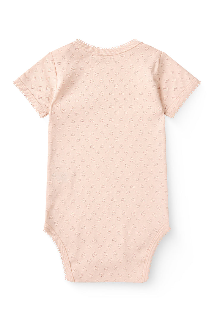 POINTELLE HJERTE BODY SHORT SLEEVE - DUSTY ROSE