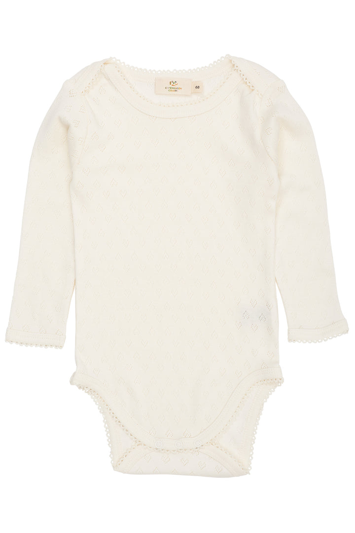 POINTELLE HJERTE LAPNECK BODY LS - CREAM