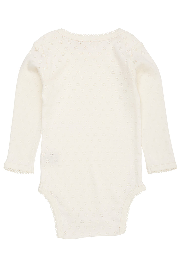 POINTELLE HJERTE LAPNECK BODY LS - CREAM