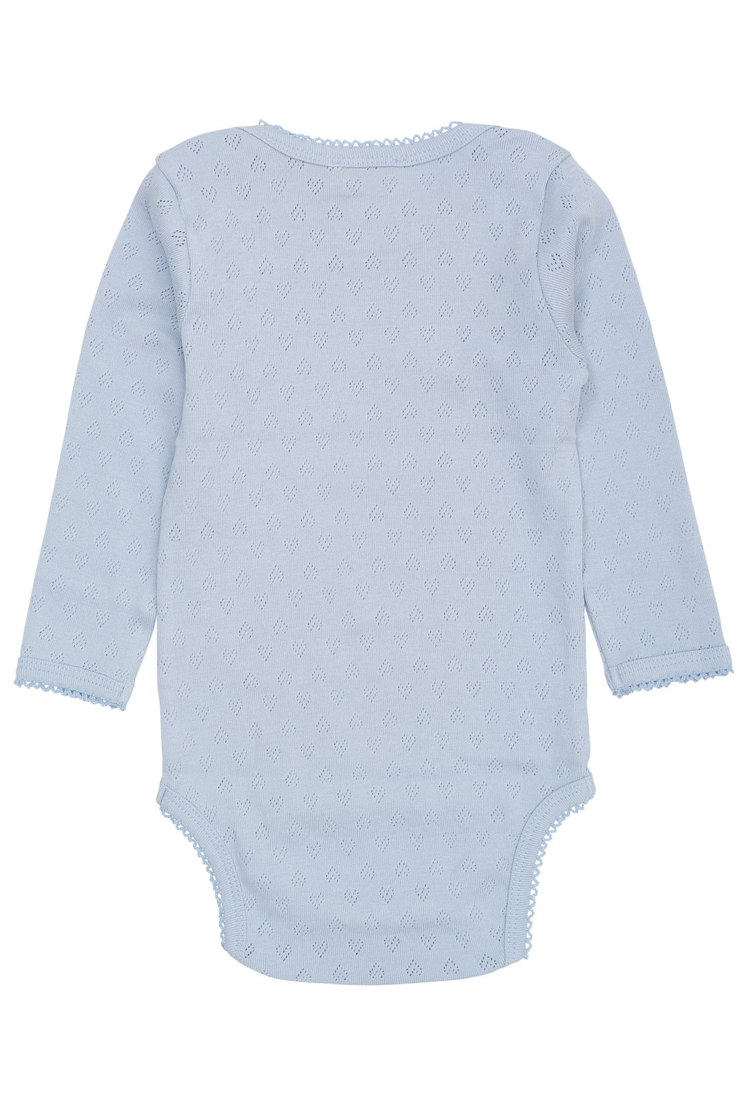 POINTELLE HJERTE LAPNECK BODY LS - DUSTY BLUE
