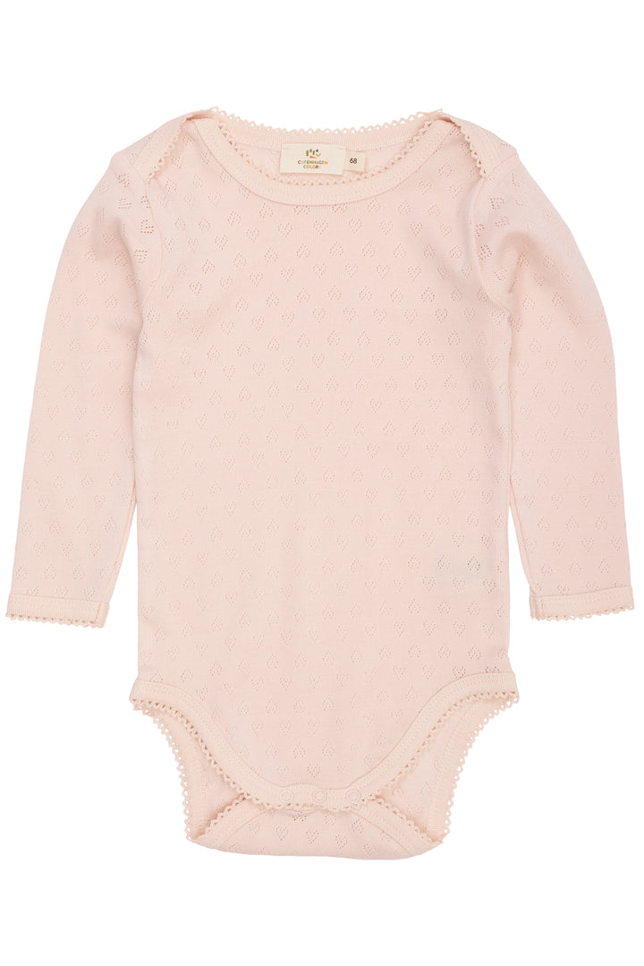 POINTELLE HJERTE LAPNECK BODY LS - DUSTY ROSE