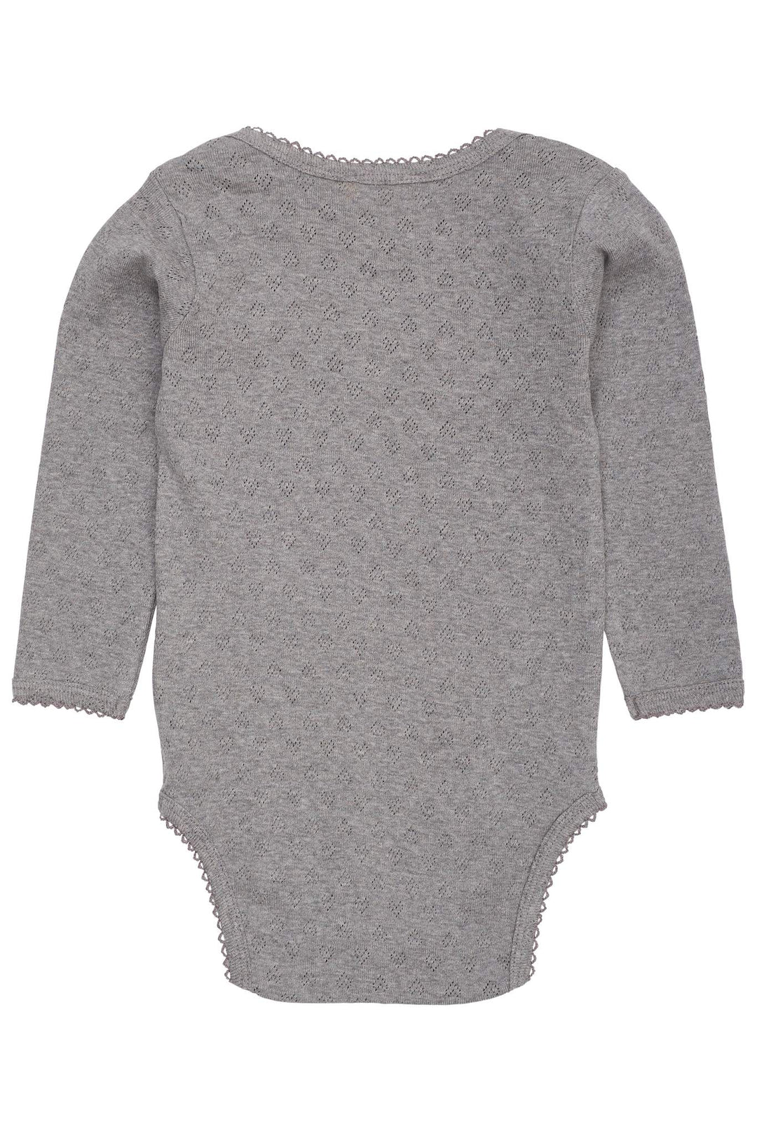POINTELLE HJERTE LAPNECK BODY LS - GREY MEL.