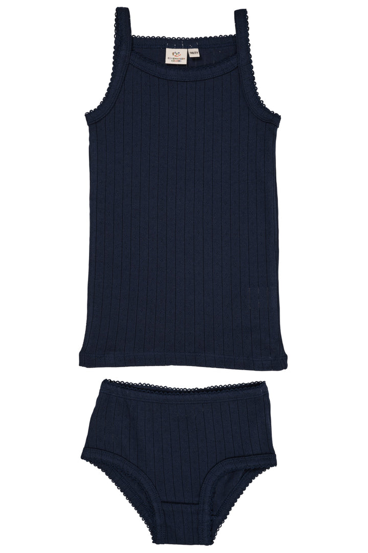 POINTELLE JUNIOR UNDERTØJSSÆT - NAVY