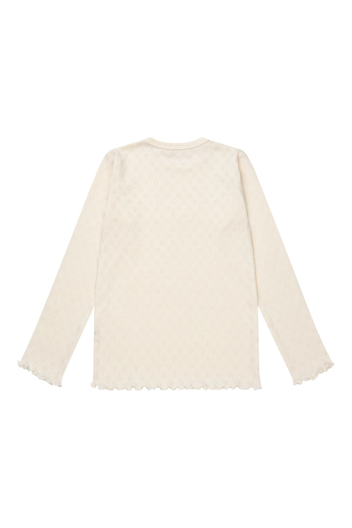 POINTELLE HJERTE T-SHIRT - CREAM