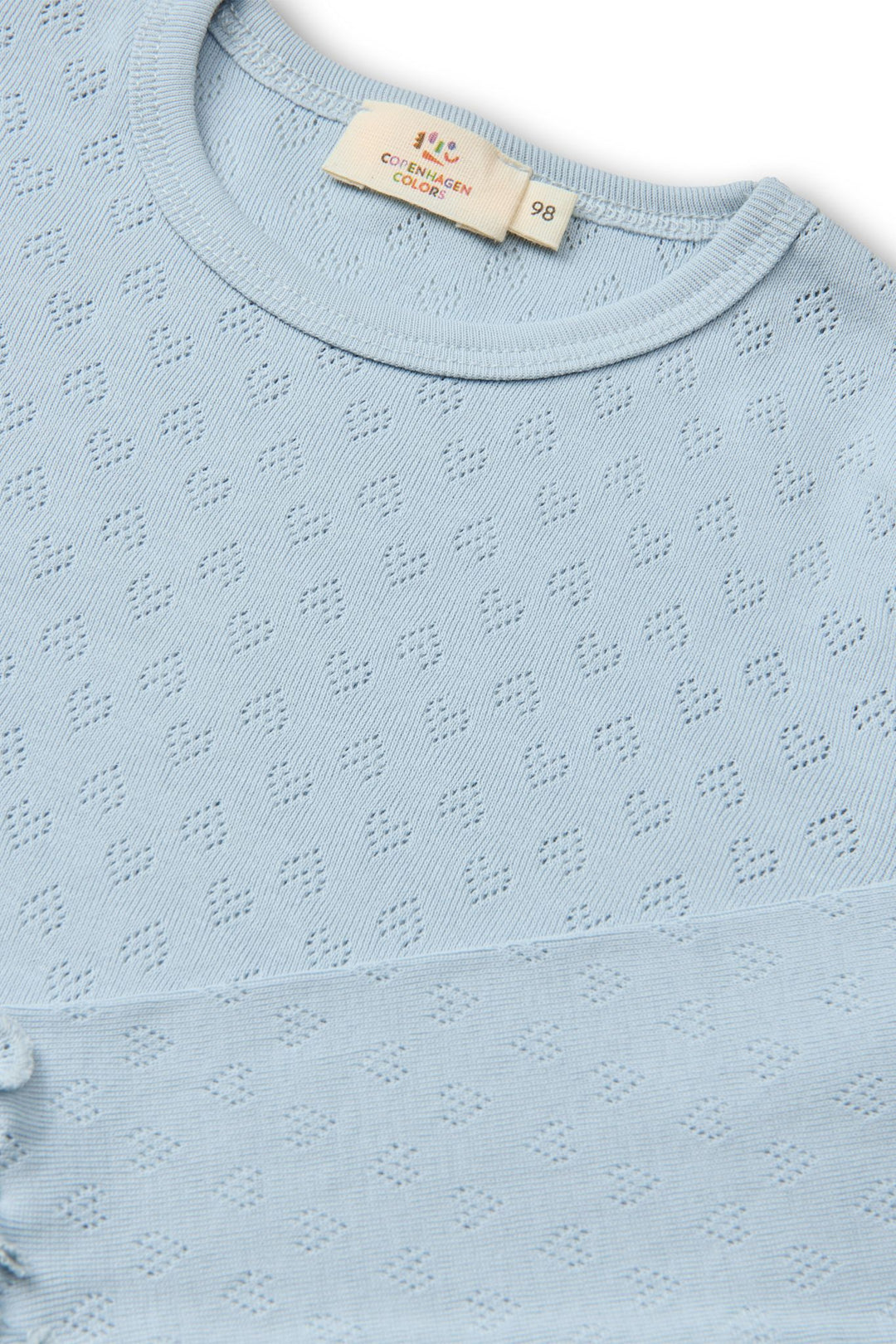 POINTELLE HJERTE T-SHIRT - DUSTY BLUE