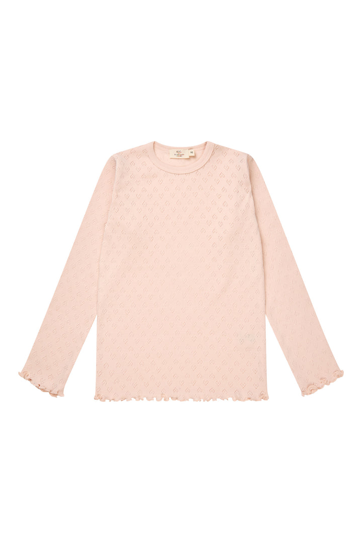 POINTELLE HJERTE T-SHIRT - DUSTY ROSE