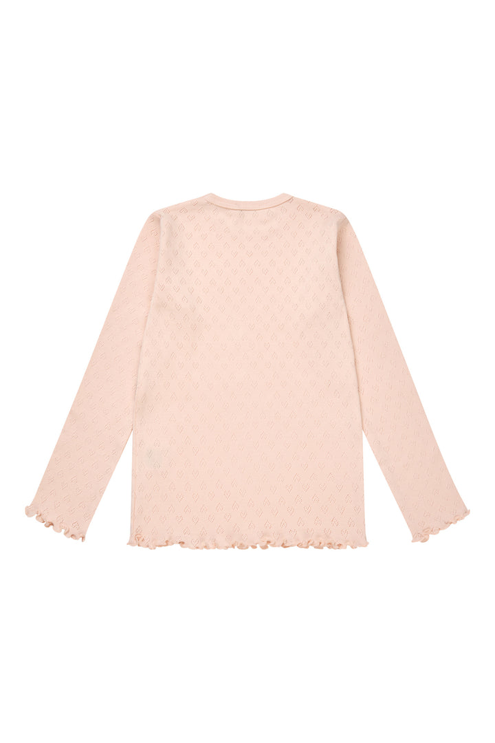 POINTELLE HJERTE T-SHIRT - DUSTY ROSE