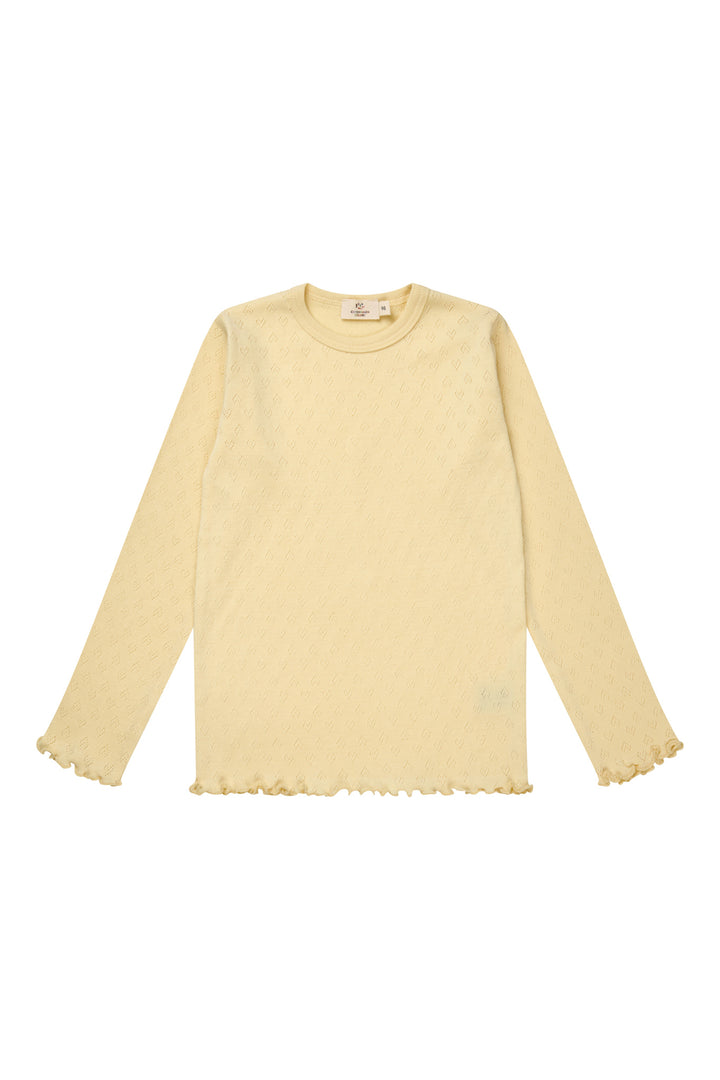 POINTELLE HJERTE T-SHIRT - LT. YELLOW