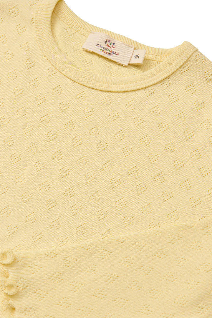 POINTELLE HJERTE T-SHIRT - LT. YELLOW