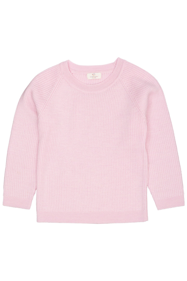 KLASSISK MERINO BLUSE I RIB - BUBBLEGUM