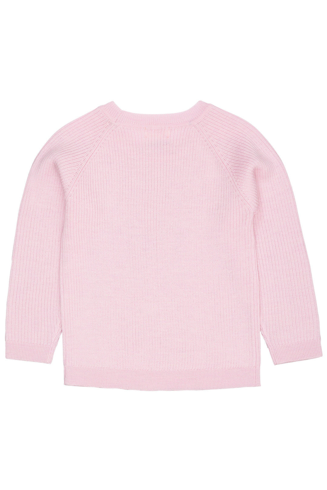KLASSISK MERINO BLUSE I RIB - BUBBLEGUM