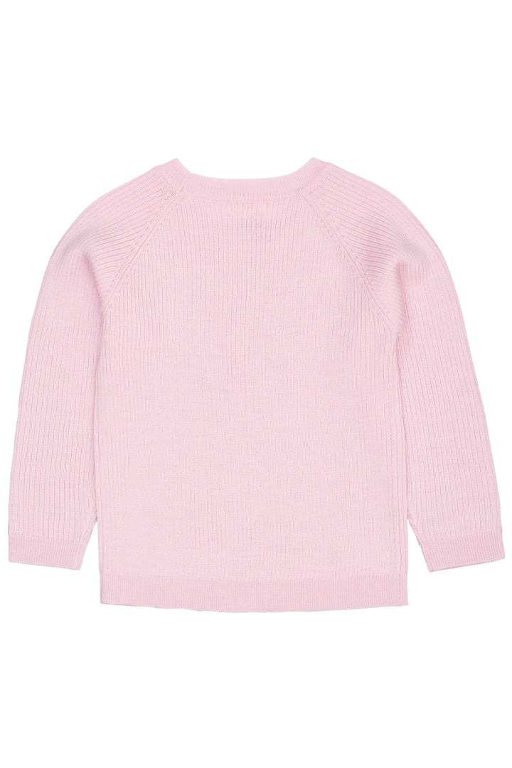 KLASSISK MERINO BLUSE I RIB - BUBBLEGUM