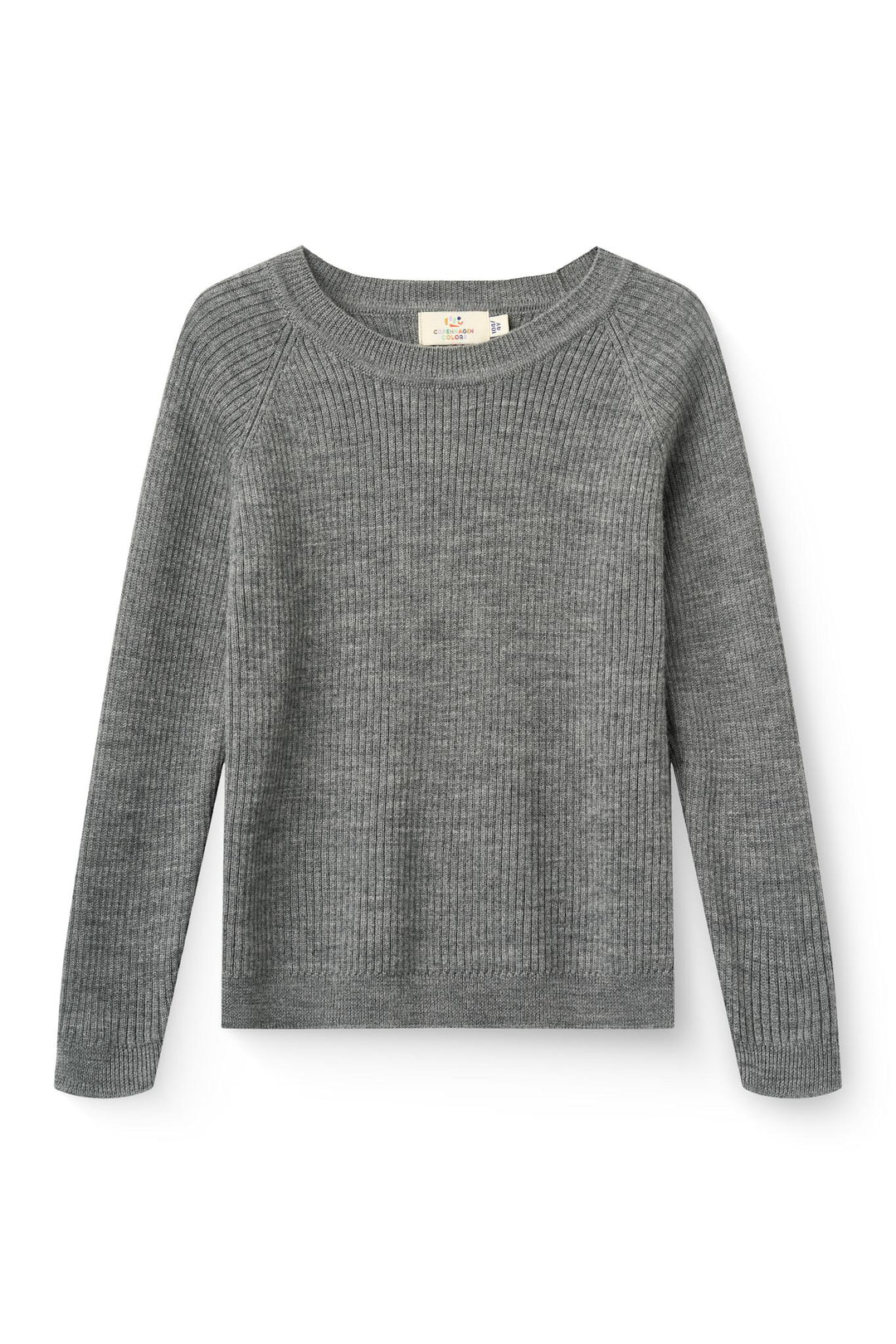 Klassisk Merino Bluse i Rib - Grey Melange